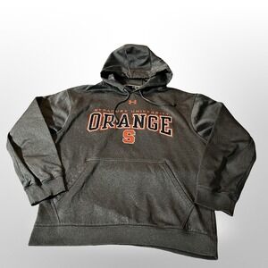 Under Armour Syracuse Orange Hoodie Mens Large Gray Pullover NCAA Cuse Fleece